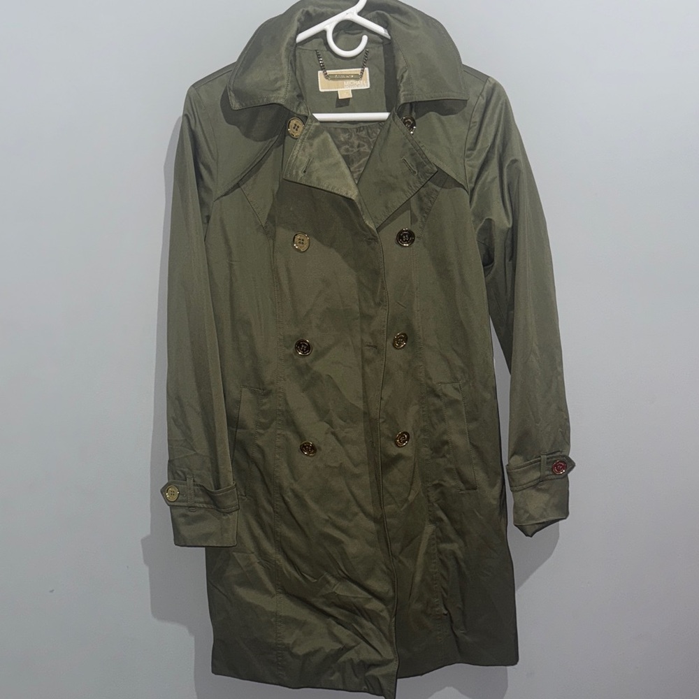 MICHAEL Michael Kors Khaki Double-Breasted Trench Coat